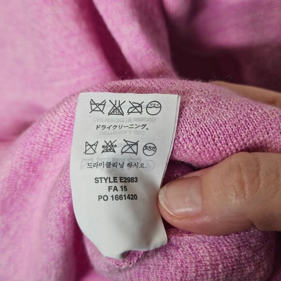 J. Crew‎ Womens Pink Gold Sequined Merino Wool Sweater M Floral Boxy - Picture 5 of 11